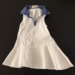 Autori Capresi Handmade Linen White Dress Size 2 (Baby/Toddler)